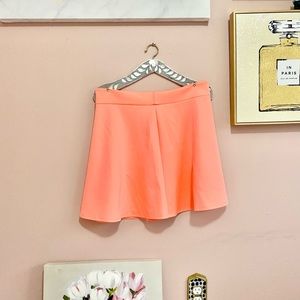 Charlotte Russe | Neon Coral Scuba Skater Skirt